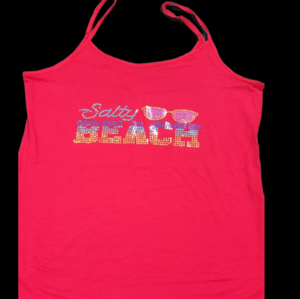 NWT Large Womans Salty Beach Bling Tank Top
